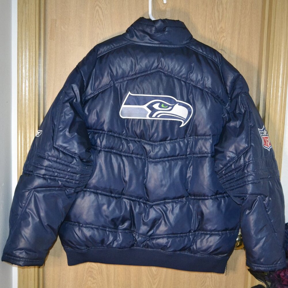 Reebok Men's NFL Onfield Seattle Seahawks Puffer Jacket
